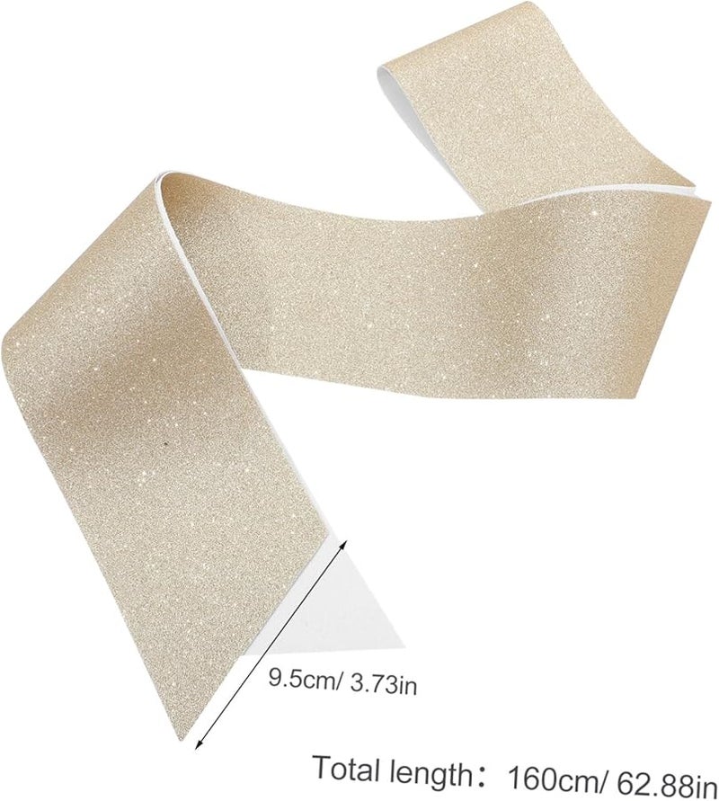 Gleavi Golden Glitter Satin Sash for Women Graduation Wedding Birthday Party Accessory - Image 2